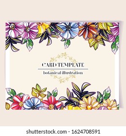 Invitation greeting card with floral background. Wedding invitation, thank you card, save the date cards.