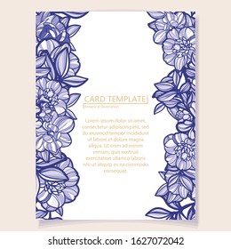 Invitation greeting card with floral background. Wedding invitation, thank you card, save the date cards.