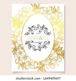 Invitation greeting card with floral background. Wedding invitation, thank you card, save the date cards.