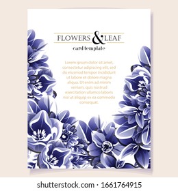 Invitation greeting card with floral background. Wedding invitation, thank you card, save the date cards.