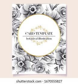 Invitation greeting card with floral background. Wedding invitation, thank you card, save the date cards.
