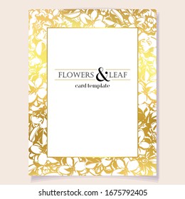 Invitation greeting card with floral background. Wedding invitation, thank you card, save the date cards.