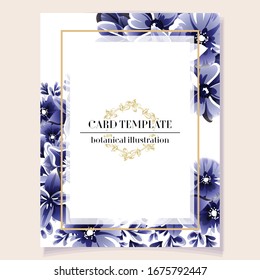 Invitation greeting card with floral background. Wedding invitation, thank you card, save the date cards.