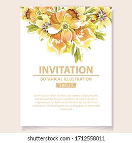Invitation greeting card with floral background. Wedding invitation, thank you card, save the date cards.
