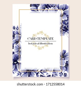 Invitation greeting card with floral background. Wedding invitation, thank you card, save the date cards.