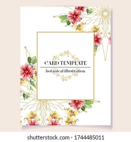 Invitation greeting card with floral background. Wedding invitation, thank you card, save the date cards.