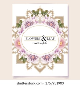Invitation greeting card with floral background. Wedding invitation, thank you card, save the date cards.