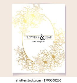 Invitation greeting card with floral background. Wedding invitation, thank you card, save the date cards.