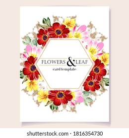 Invitation greeting card with floral background. Wedding invitation, thank you card, save the date cards.