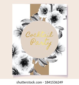 Invitation greeting card with floral background. Wedding invitation, thank you card, save the date cards.