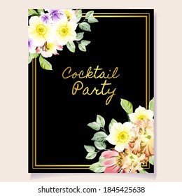 Invitation greeting card with floral background. Wedding invitation, thank you card, save the date cards.
