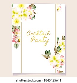 Invitation greeting card with floral background. Wedding invitation, thank you card, save the date cards.