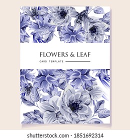 Invitation greeting card with floral background. Wedding invitation, thank you card, save the date cards.