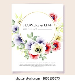 Invitation greeting card with floral background. Wedding invitation, thank you card, save the date cards.