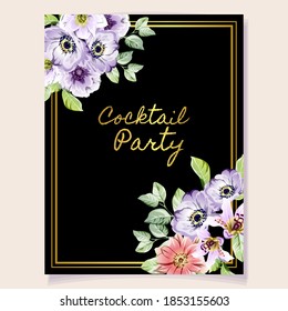 Invitation greeting card with floral background. Wedding invitation, thank you card, save the date cards.