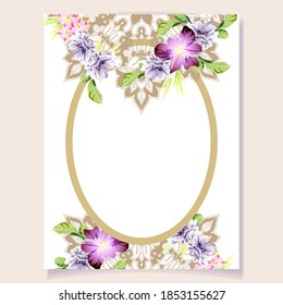 Invitation greeting card with floral background. Wedding invitation, thank you card, save the date cards.