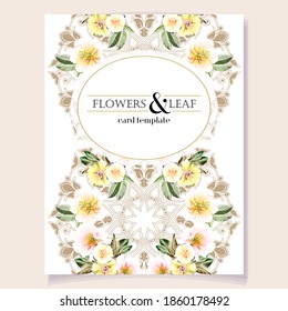 Invitation greeting card with floral background. Wedding invitation, thank you card, save the date cards.