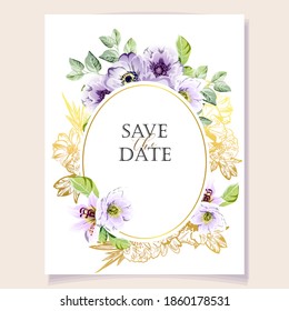 Invitation greeting card with floral background. Wedding invitation, thank you card, save the date cards.