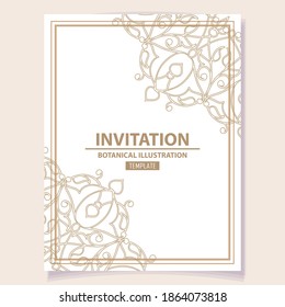 Invitation greeting card with floral background. Wedding invitation, thank you card, save the date cards.