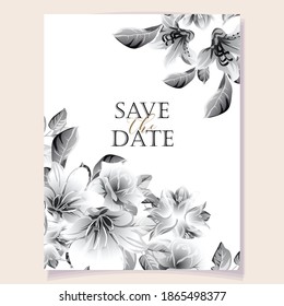 Invitation greeting card with floral background. Wedding invitation, thank you card, save the date cards.