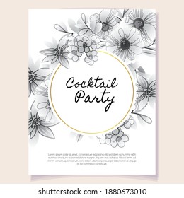 Invitation greeting card with floral background. Wedding invitation, thank you card, save the date cards.