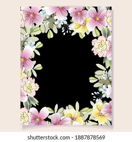 Invitation greeting card with floral background. Wedding invitation, thank you card, save the date cards.