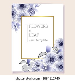 Invitation greeting card with floral background. Wedding invitation, thank you card, save the date cards.