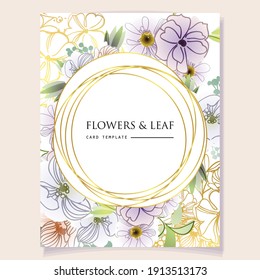 Invitation greeting card with floral background. Wedding invitation, thank you card, save the date cards.