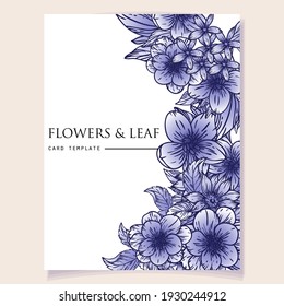 Invitation greeting card with floral background. Wedding invitation, thank you card, save the date cards.