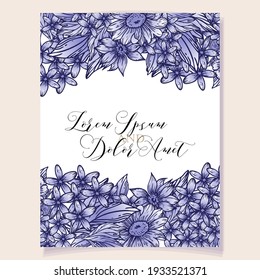 Invitation greeting card with floral background. Wedding invitation, thank you card, save the date cards.