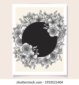 Invitation greeting card with floral background. Wedding invitation, thank you card, save the date cards.