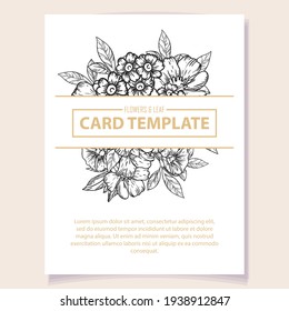 Invitation greeting card with floral background. Wedding invitation, thank you card, save the date cards.