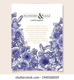 Invitation greeting card with floral background. Wedding invitation, thank you card, save the date cards.