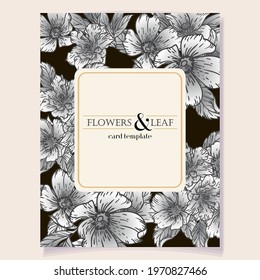 Invitation greeting card with floral background. Wedding invitation, thank you card, save the date cards.