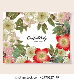 Invitation greeting card with floral background. Wedding invitation, thank you card, save the date cards.