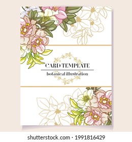 Invitation greeting card with floral background. Wedding invitation, thank you card, save the date cards.