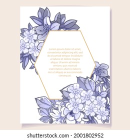 Invitation greeting card with floral background. Wedding invitation, thank you card, save the date cards.