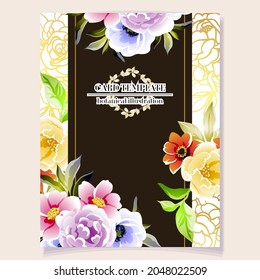 Invitation greeting card with floral background. Wedding invitation, thank you card, save the date cards.