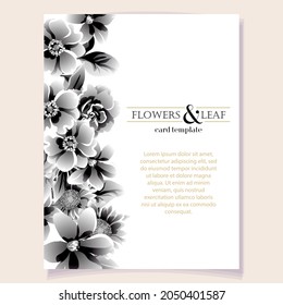 Invitation greeting card with floral background. Wedding invitation, thank you card, save the date cards.