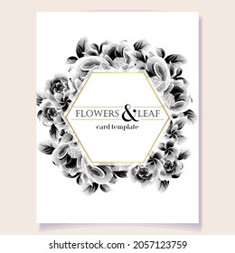 Invitation greeting card with floral background. Wedding invitation, thank you card, save the date cards.