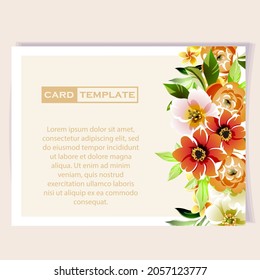 Tarjeta de felicitación con fondo floral. Invitación a la boda, tarjeta de agradecimiento, guardar las tarjetas de fecha.