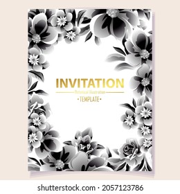 Tarjeta de felicitación con fondo floral. Invitación a la boda, tarjeta de agradecimiento, guardar las tarjetas de fecha.