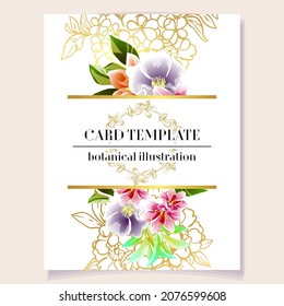 Invitation greeting card with floral background. Wedding invitation, thank you card, save the date cards.