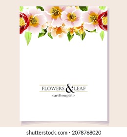 Invitation greeting card with floral background. Wedding invitation, thank you card, save the date cards.