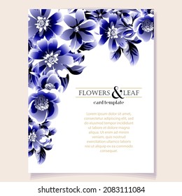 Invitation greeting card with floral background. Wedding invitation, thank you card, save the date cards.