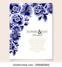 Invitation greeting card with floral background. Wedding invitation, thank you card, save the date cards.