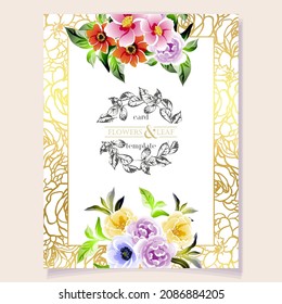 Tarjeta de felicitación con fondo floral. Invitación a la boda, tarjeta de agradecimiento, guardar las tarjetas de fecha.