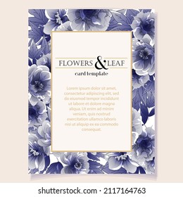 Invitation greeting card with floral background. Wedding invitation, thank you card, save the date cards.