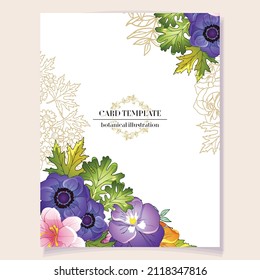 Invitation greeting card with floral background. Wedding invitation, thank you card, save the date cards.