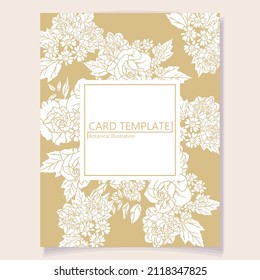 Invitation greeting card with floral background. Wedding invitation, thank you card, save the date cards.